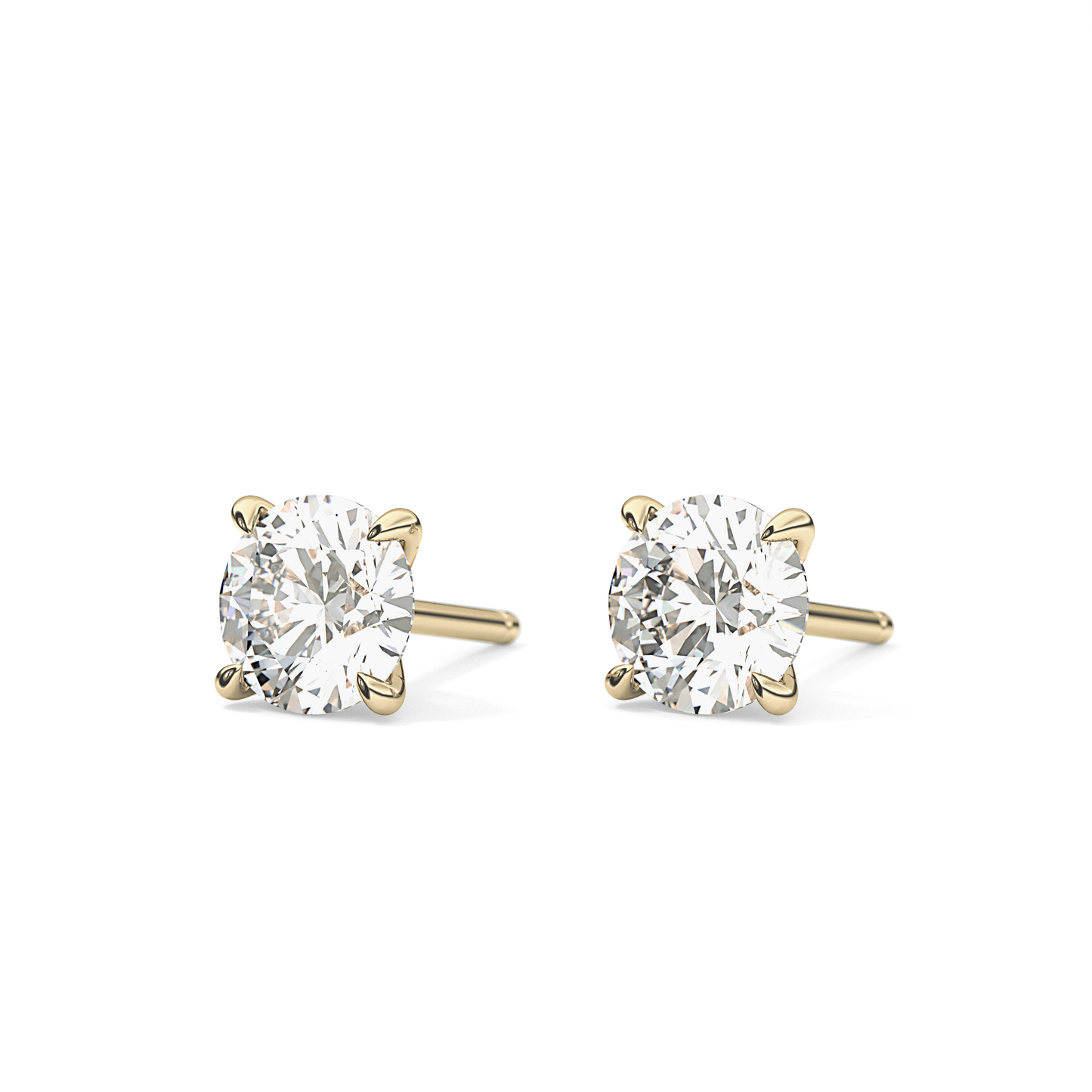 1 TCW Round Lab Grown Diamond Stud Earrings