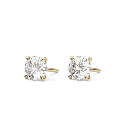 1 TCW Round Lab Grown Diamond Stud Earrings