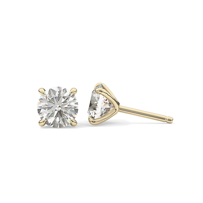 1 TCW Round Lab Grown Diamond Stud Earrings