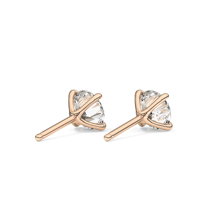 1 TCW Round Lab Grown Diamond Stud Earrings