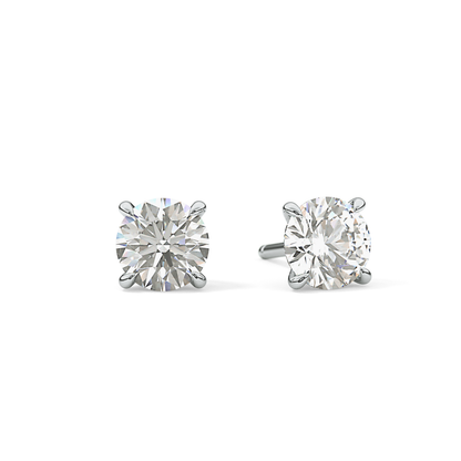 1 TCW Round Lab Grown Diamond Stud Earrings