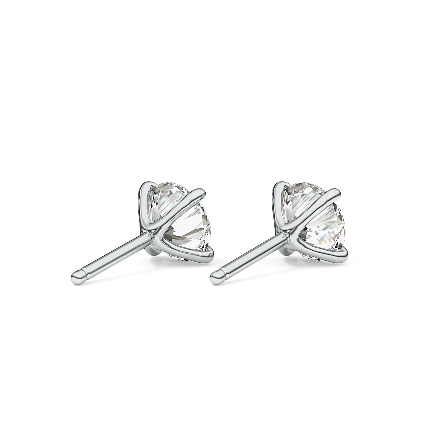1 TCW Round Lab Grown Diamond Stud Earrings