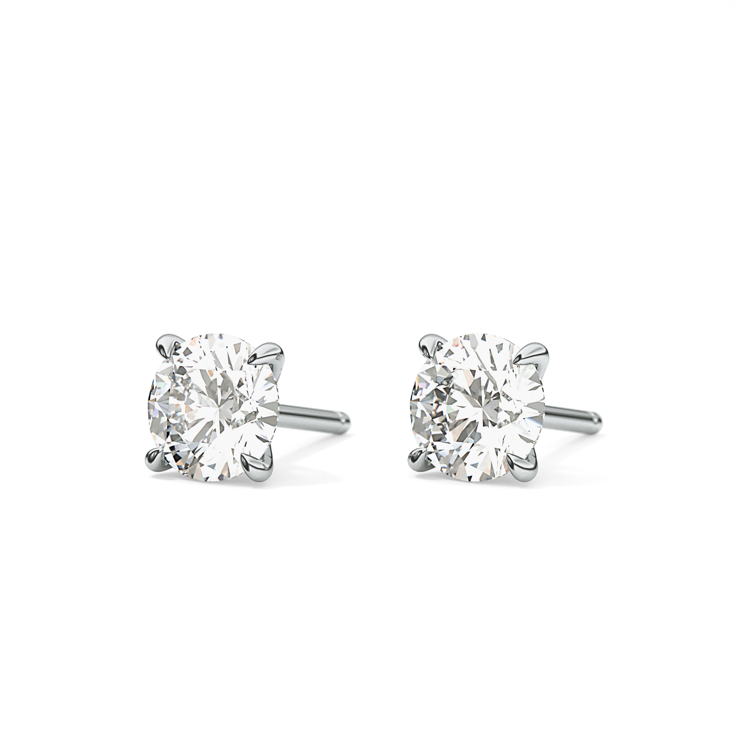1 TCW Round Lab Grown Diamond Stud Earrings