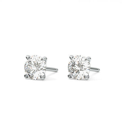 1 TCW Round Lab Grown Diamond Stud Earrings