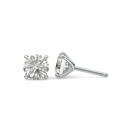 1 TCW Round Lab Grown Diamond Stud Earrings