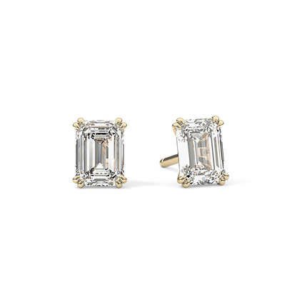 1 TCW Emerald Lab Grown Diamond Stud Earrings