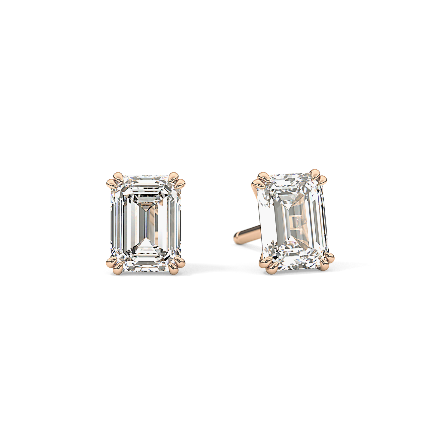 1 TCW Emerald Lab Grown Diamond Stud Earrings