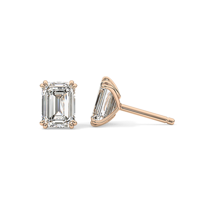 1 TCW Emerald Lab Grown Diamond Stud Earrings