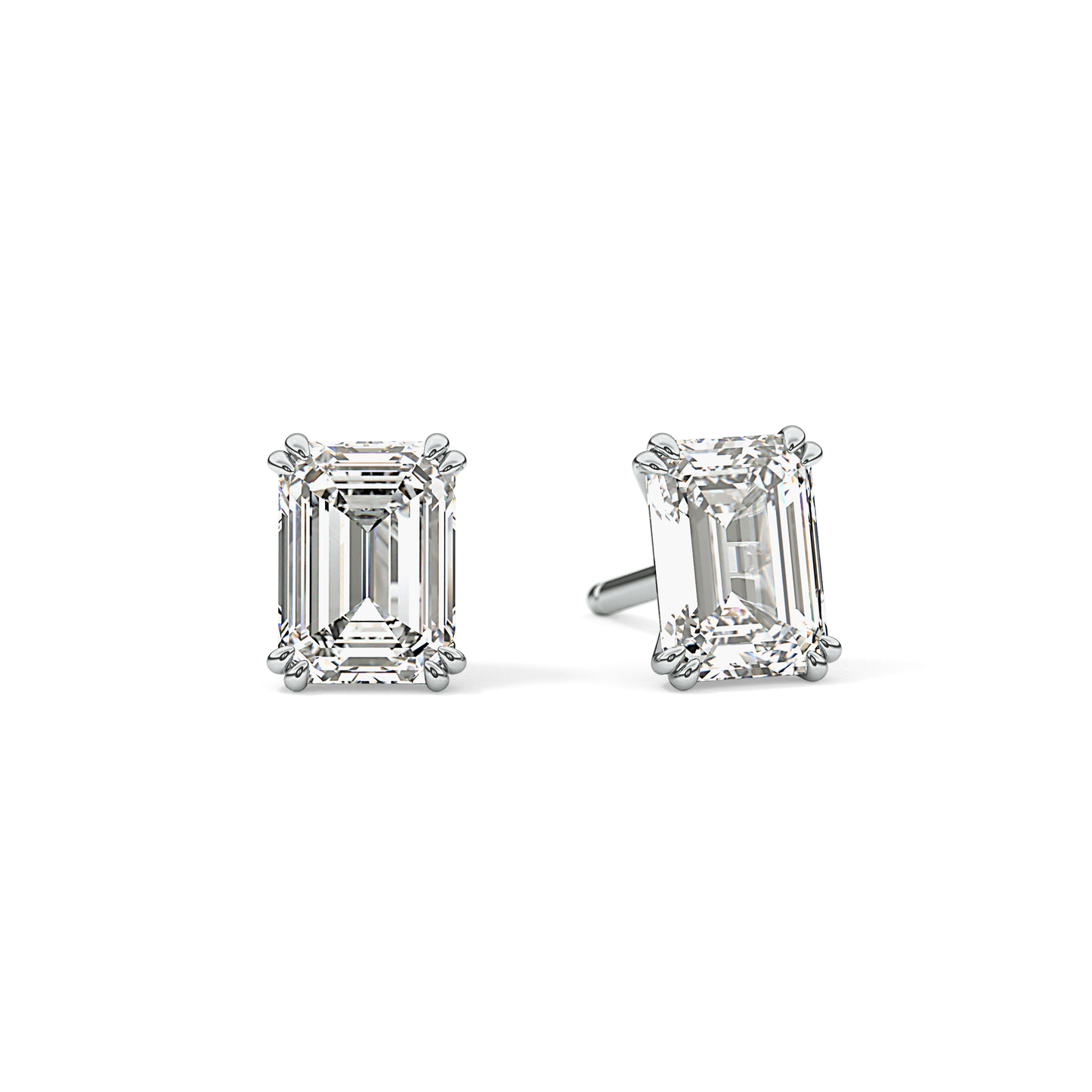 1 TCW Emerald Lab Grown Diamond Stud Earrings