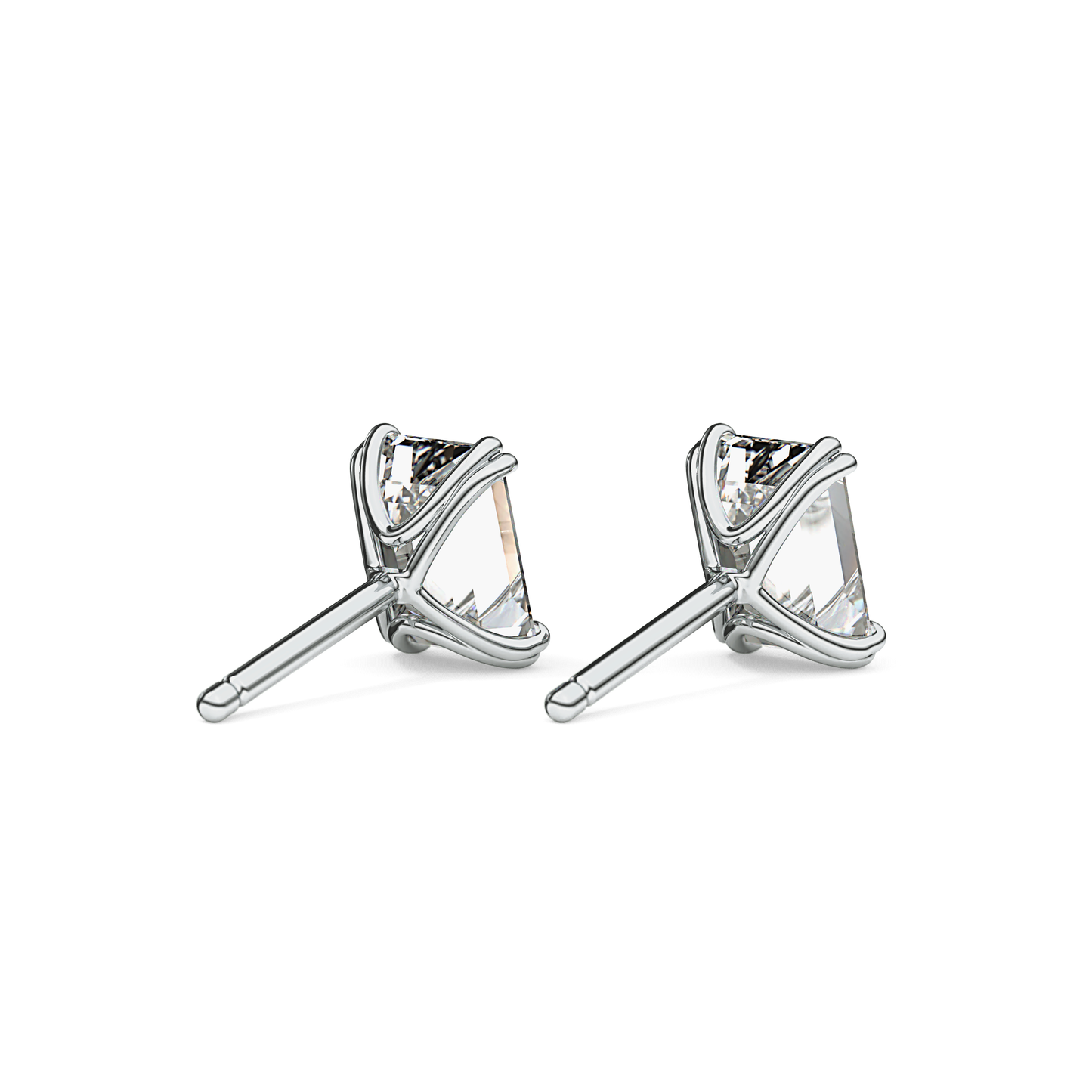 1 TCW Emerald Lab Grown Diamond Stud Earrings