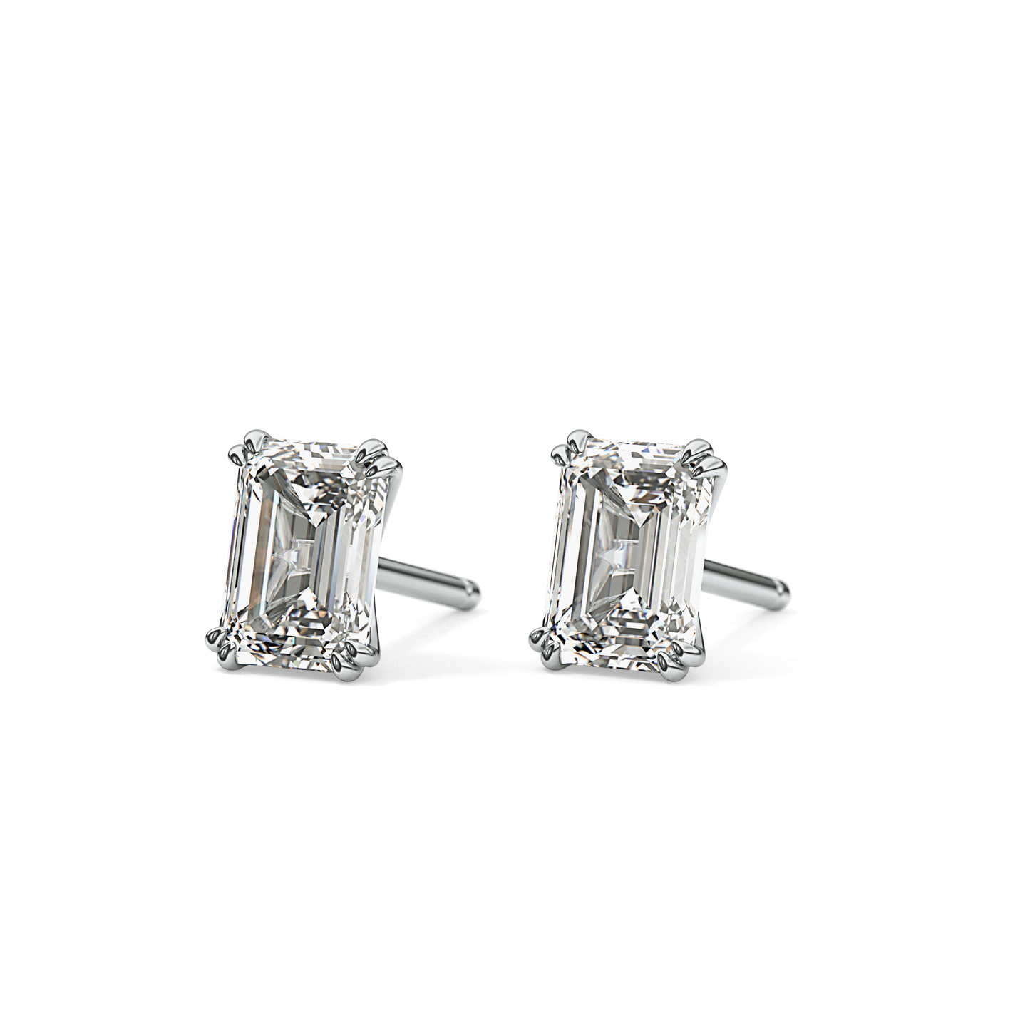 1 TCW Emerald Lab Grown Diamond Stud Earrings