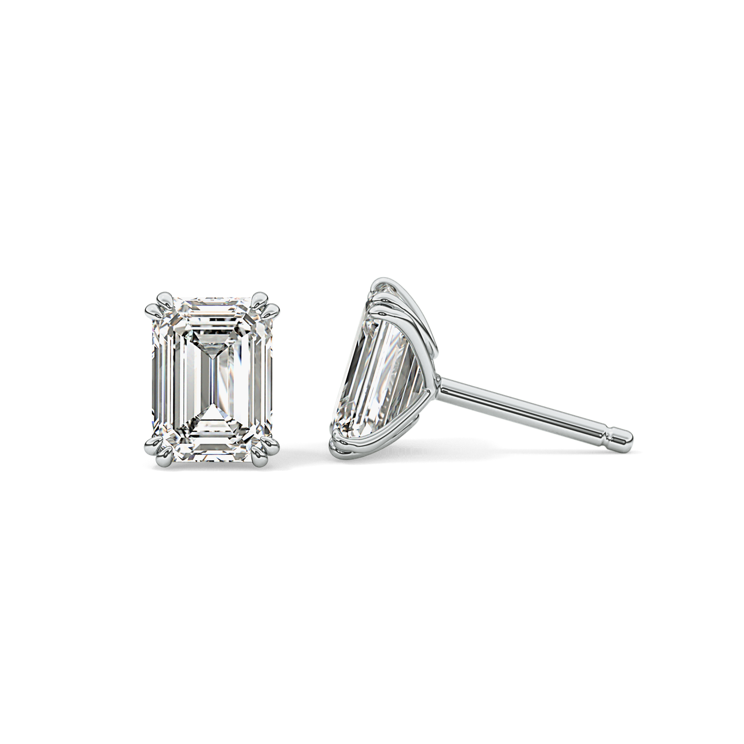 1 TCW Emerald Lab Grown Diamond Stud Earrings