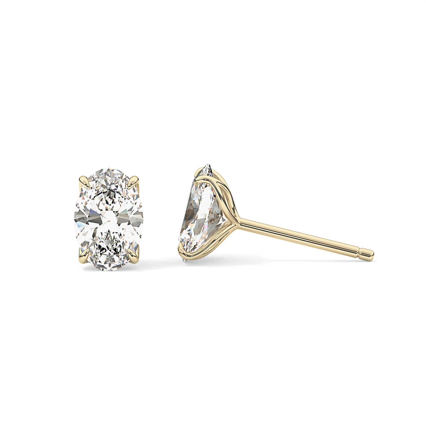 1 TCW Oval Lab Grown Diamond Stud Earrings