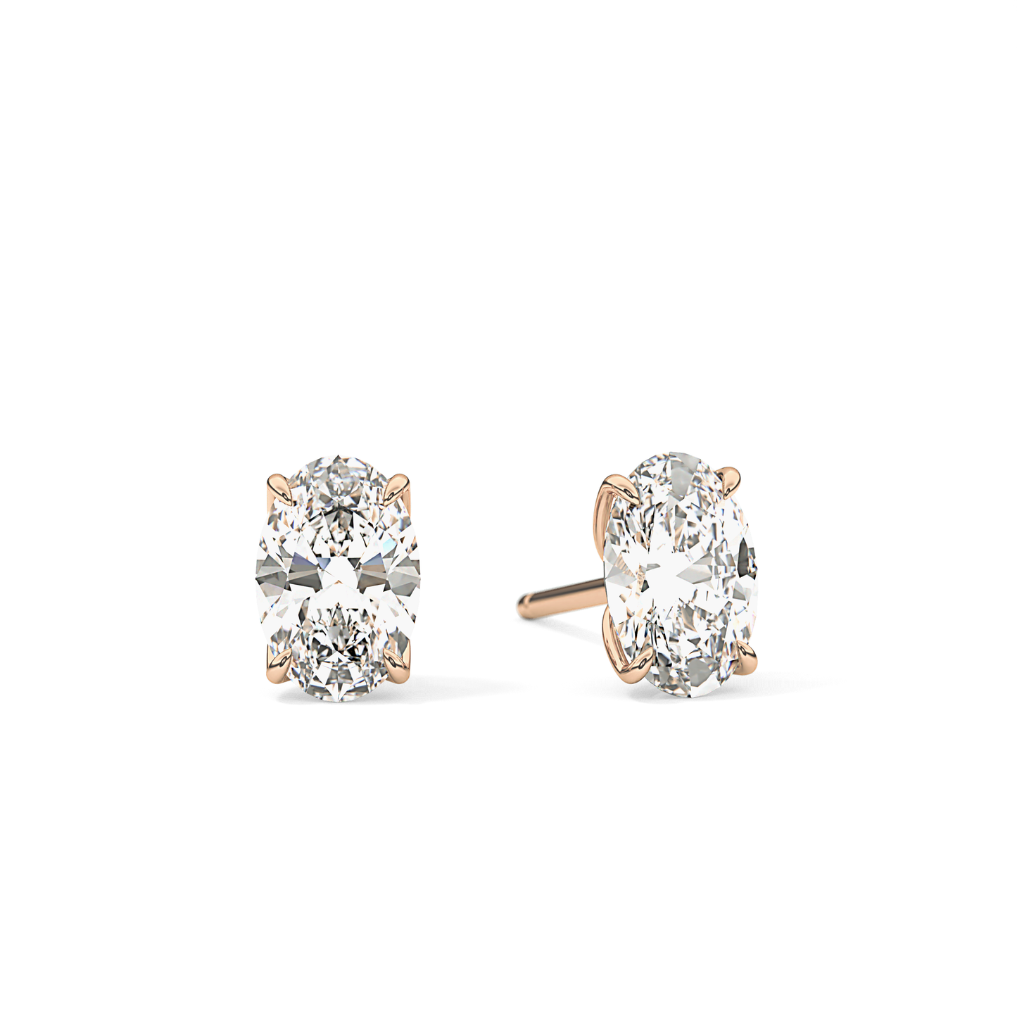 1 TCW Oval Lab Grown Diamond Stud Earrings