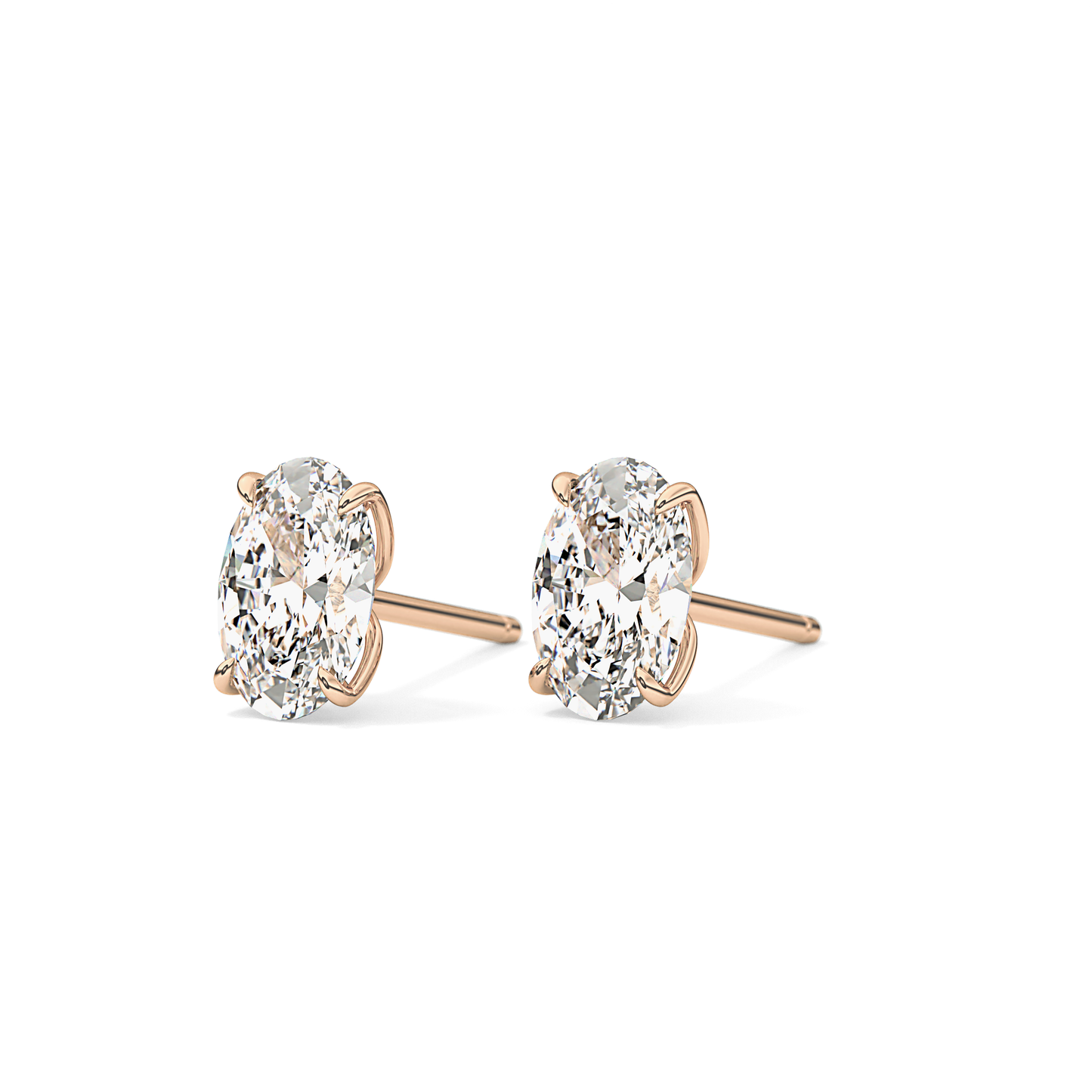1 TCW Oval Lab Grown Diamond Stud Earrings