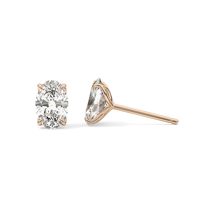 1 TCW Oval Lab Grown Diamond Stud Earrings