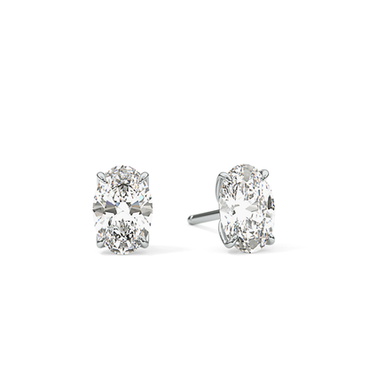 1 TCW Oval Lab Grown Diamond Stud Earrings