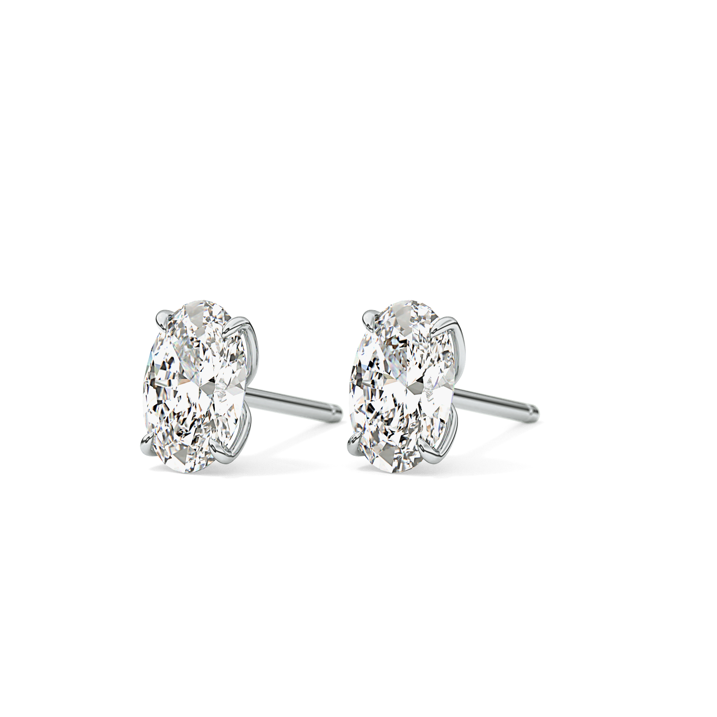 1 TCW Oval Lab Grown Diamond Stud Earrings