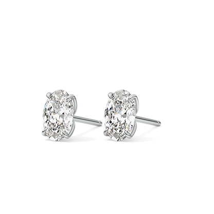 1 TCW Oval Lab Grown Diamond Stud Earrings
