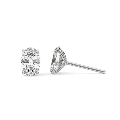 1 TCW Oval Lab Grown Diamond Stud Earrings