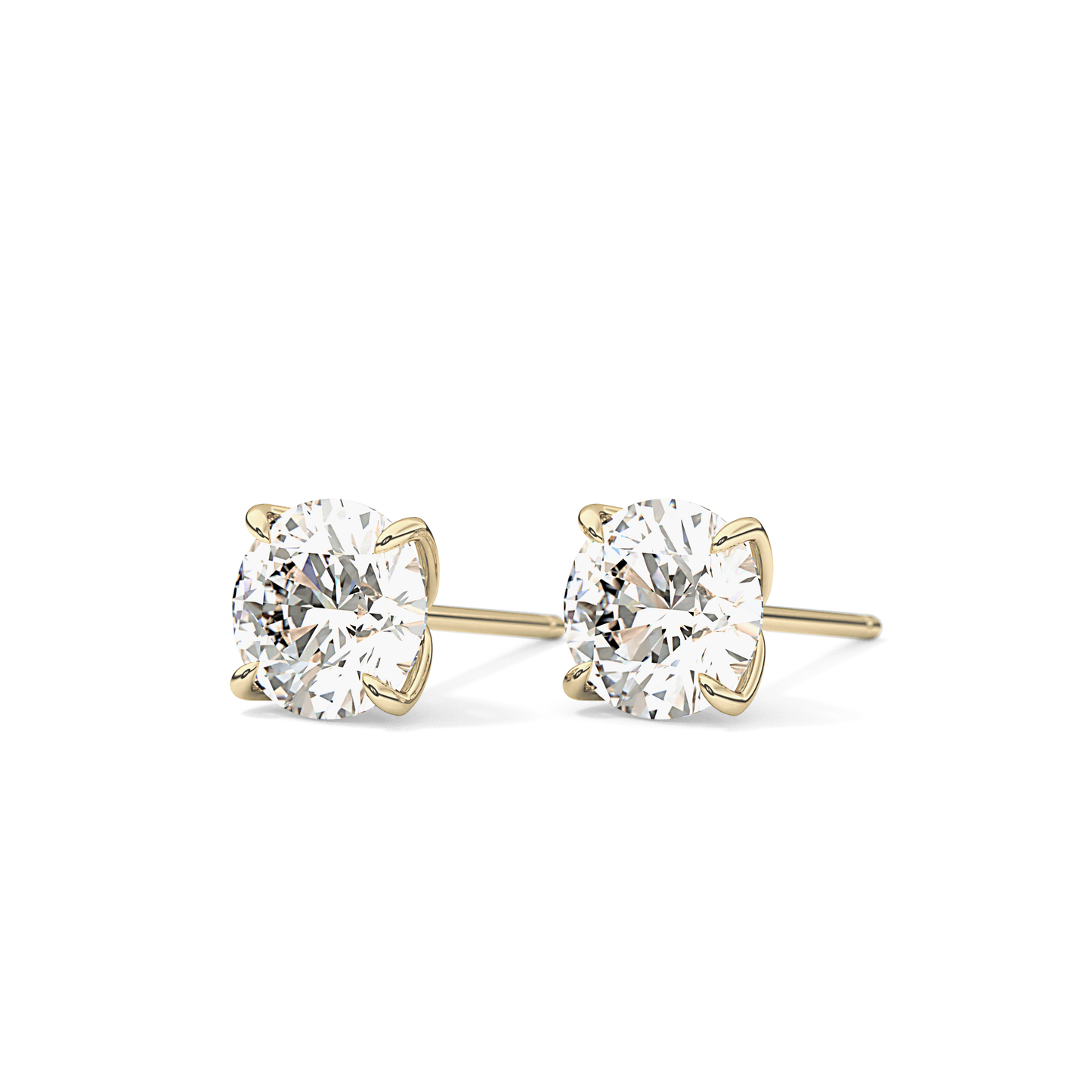 1 TCW Round Lab Grown Diamond Stud Earrings