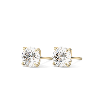 1 TCW Round Lab Grown Diamond Stud Earrings