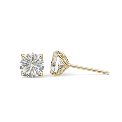 1 TCW Round Lab Grown Diamond Stud Earrings