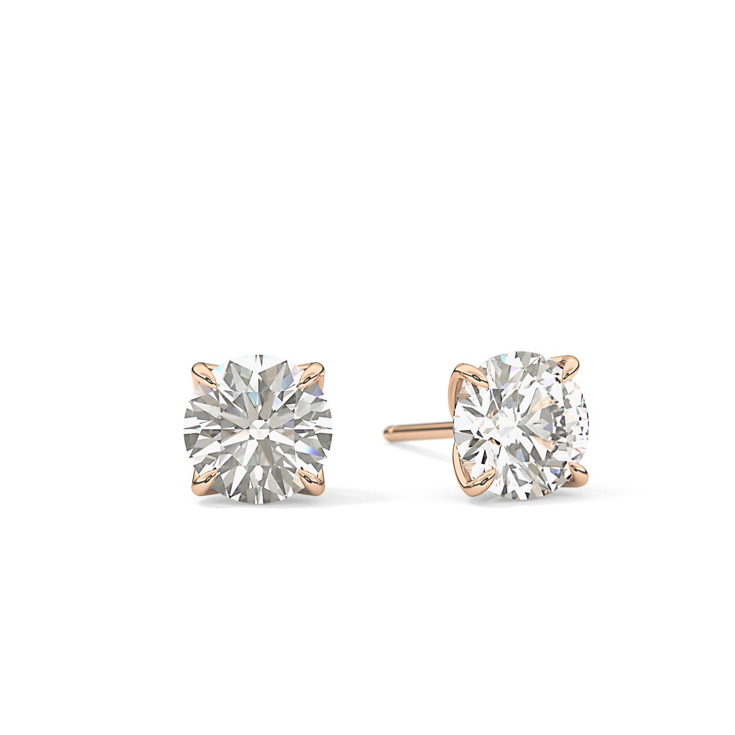 1 TCW Round Lab Grown Diamond Stud Earrings