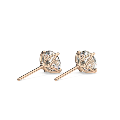 1 TCW Round Lab Grown Diamond Stud Earrings