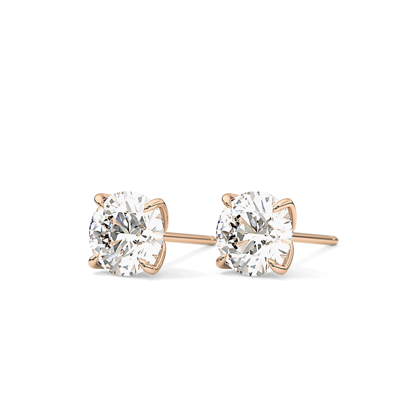 1 TCW Round Lab Grown Diamond Stud Earrings