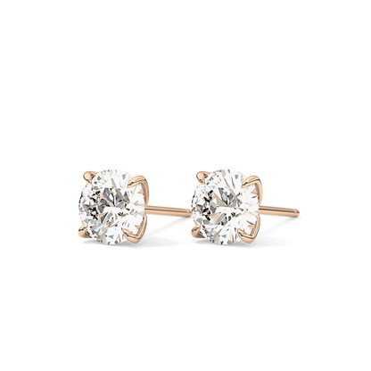 1 TCW Round Lab Grown Diamond Stud Earrings