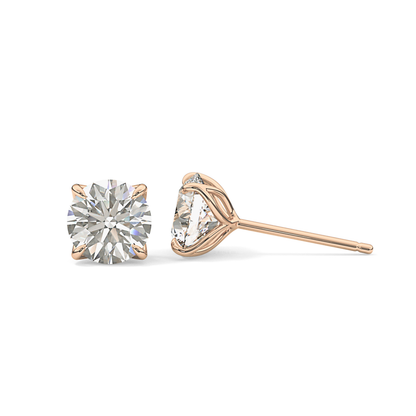 1 TCW Round Lab Grown Diamond Stud Earrings