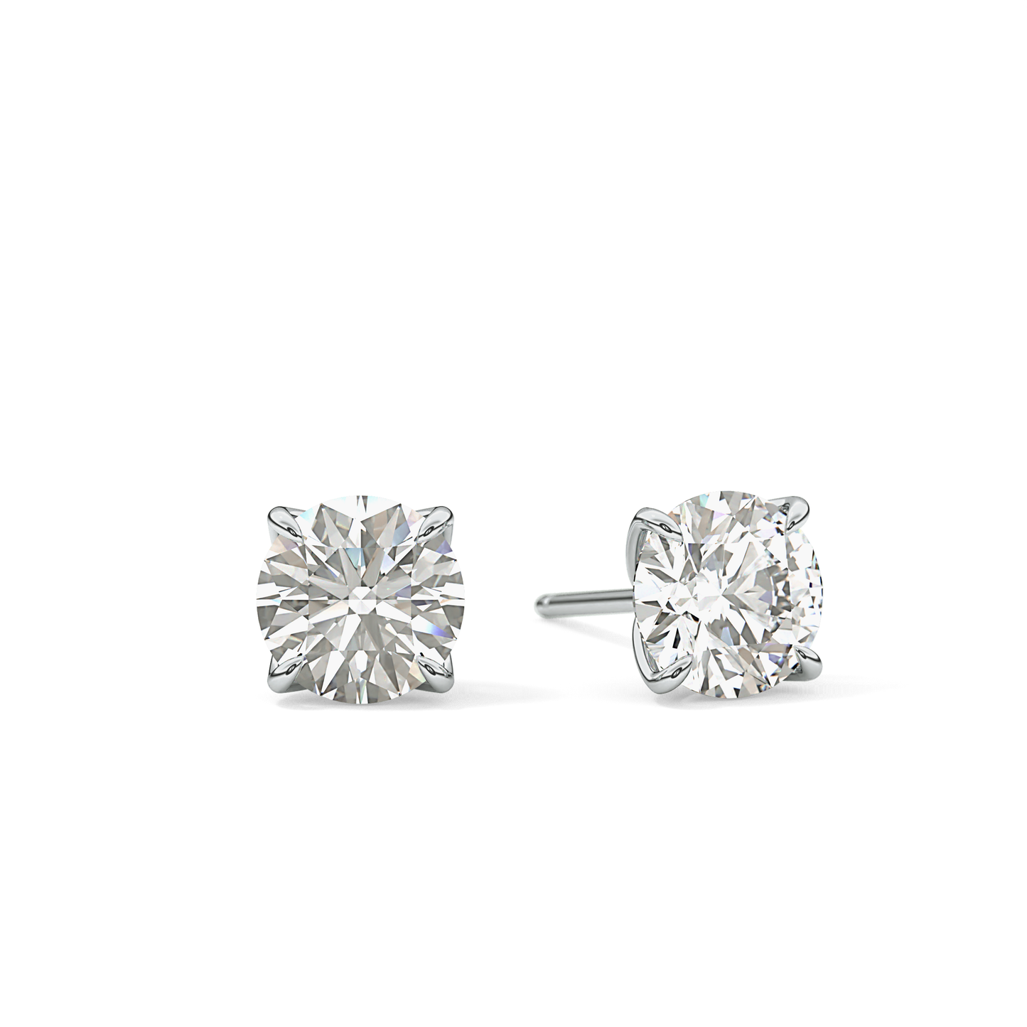 1 TCW Round Lab Grown Diamond Stud Earrings
