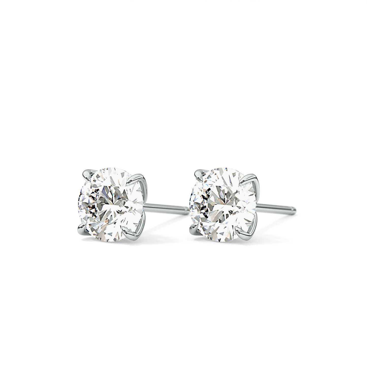 1 TCW Round Lab Grown Diamond Stud Earrings