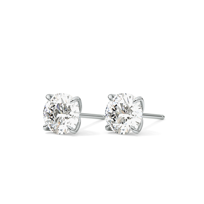 1 TCW Round Lab Grown Diamond Stud Earrings
