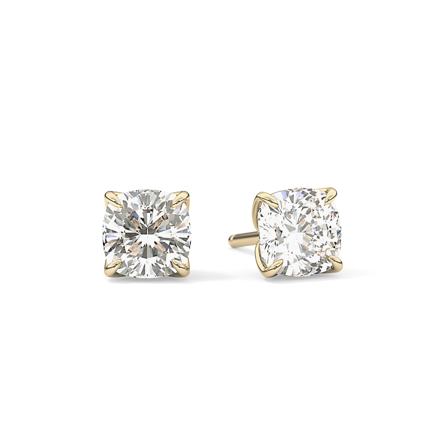 1 TCW Cushion Lab Grown Diamond Stud Earrings