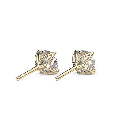 1 TCW Cushion Lab Grown Diamond Stud Earrings