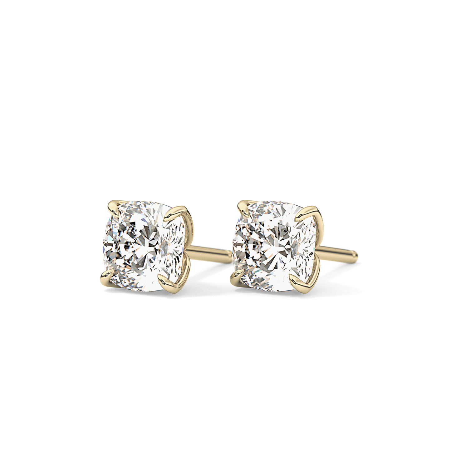 1 TCW Cushion Lab Grown Diamond Stud Earrings