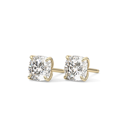 1 TCW Cushion Lab Grown Diamond Stud Earrings