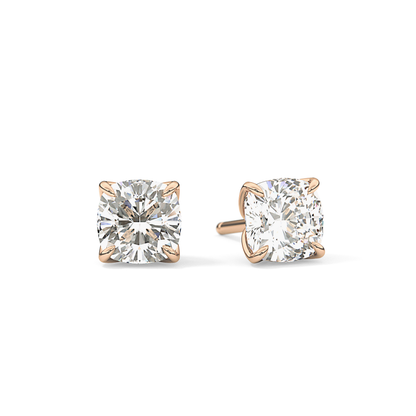 1 TCW Cushion Lab Grown Diamond Stud Earrings