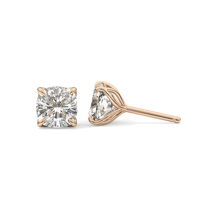 1 TCW Cushion Lab Grown Diamond Stud Earrings