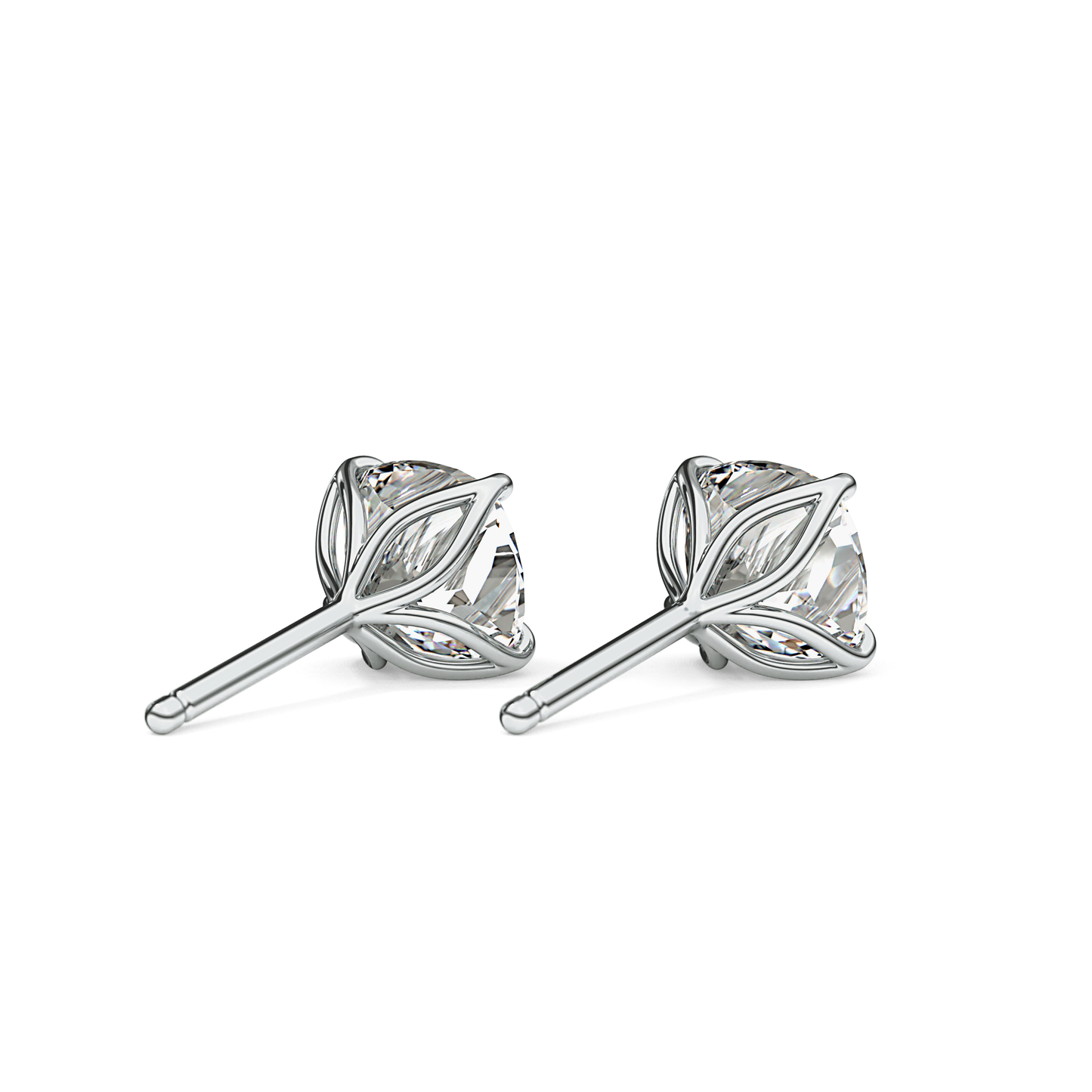 1 TCW Cushion Lab Grown Diamond Stud Earrings