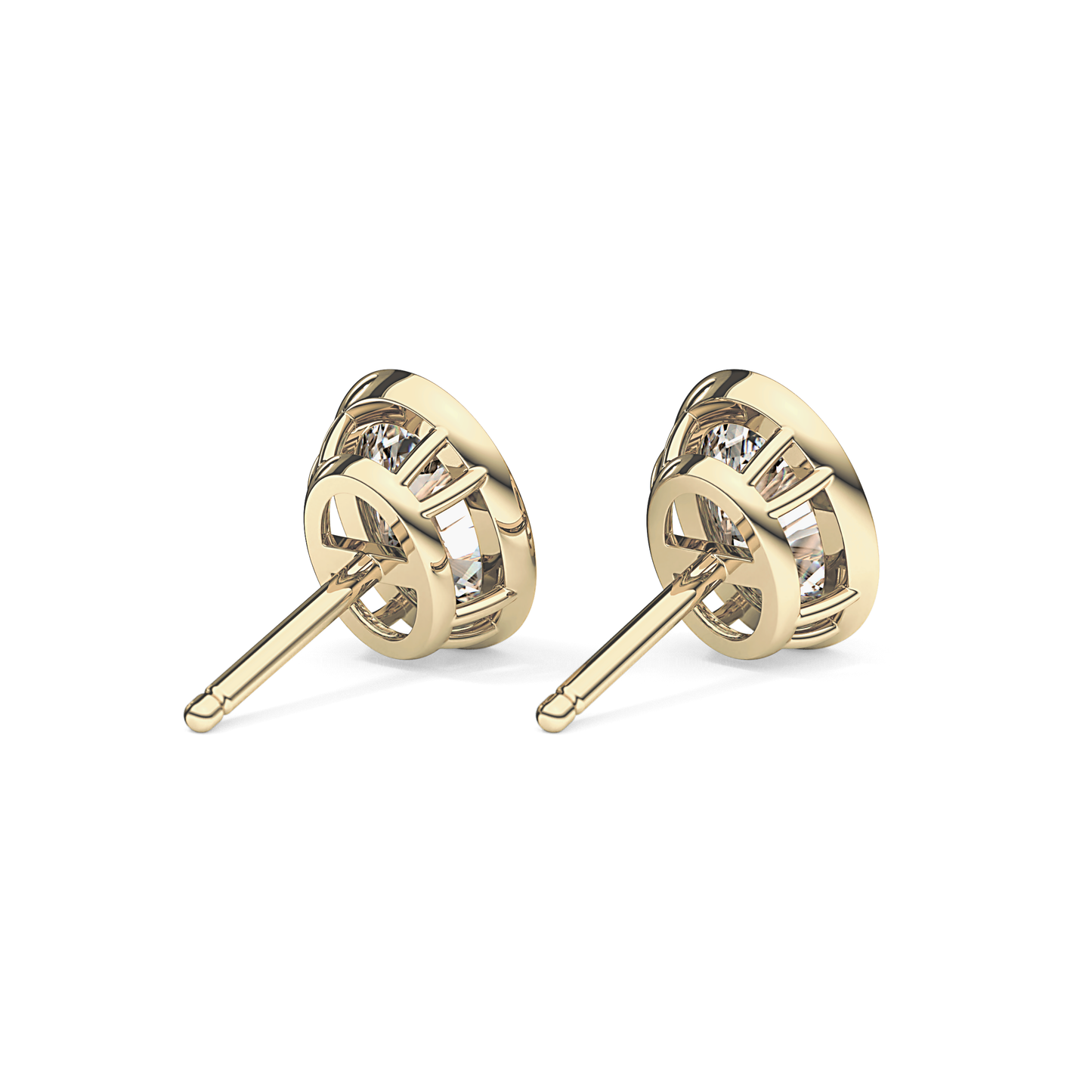 1 TCW Oval Bezel Lab-Grown Diamond Stud Earrings