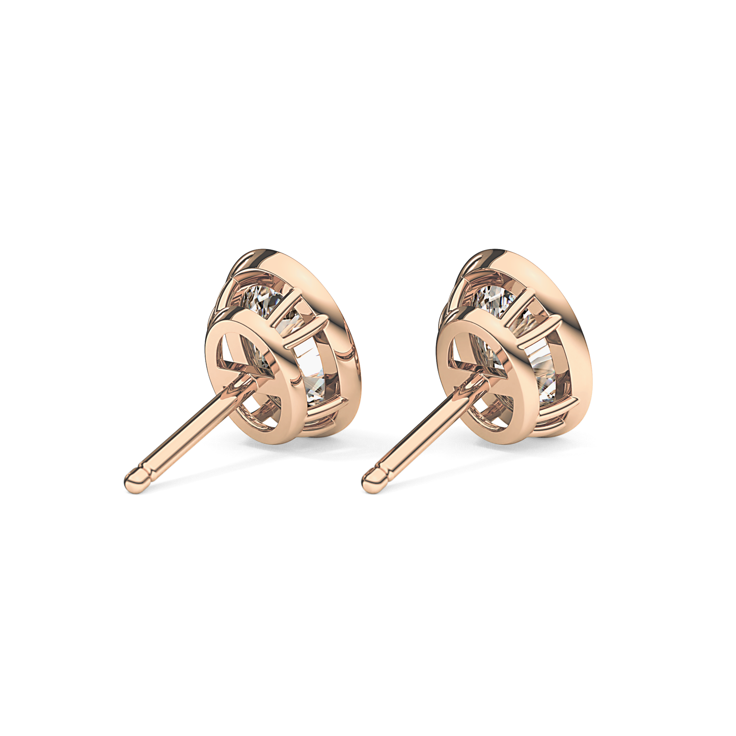 1 TCW Oval Bezel Lab-Grown Diamond Stud Earrings