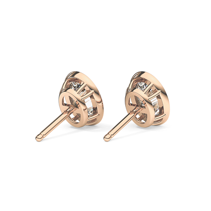 1 TCW Oval Bezel Lab-Grown Diamond Stud Earrings