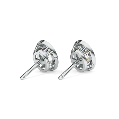 1 TCW Oval Bezel Lab-Grown Diamond Stud Earrings