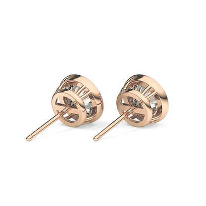 1 TCW Round Bezel Lab-Grown Diamond Stud Earrings