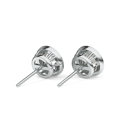 1 TCW Round Bezel Lab-Grown Diamond Stud Earrings