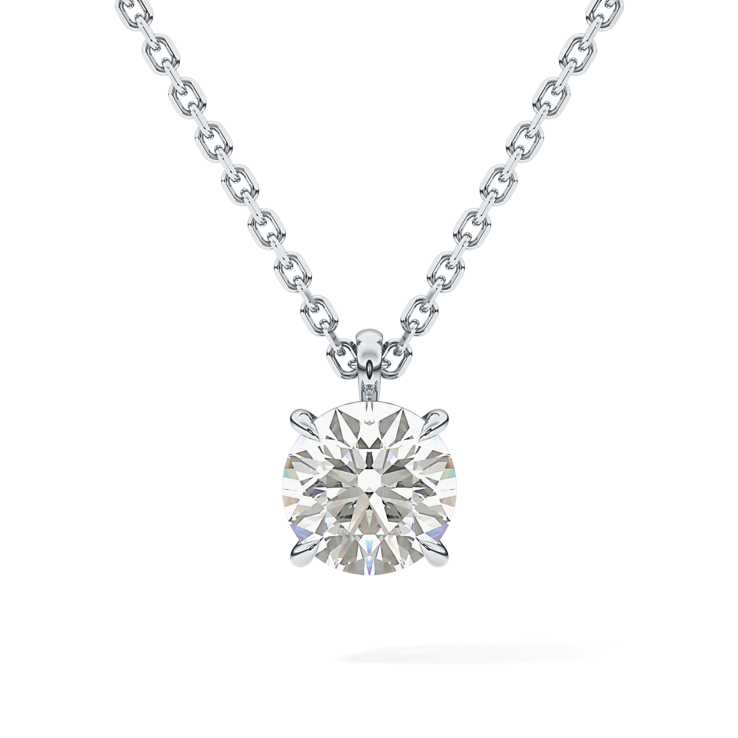 2 CT Round Lab-Grown Diamond Solitaire Necklace