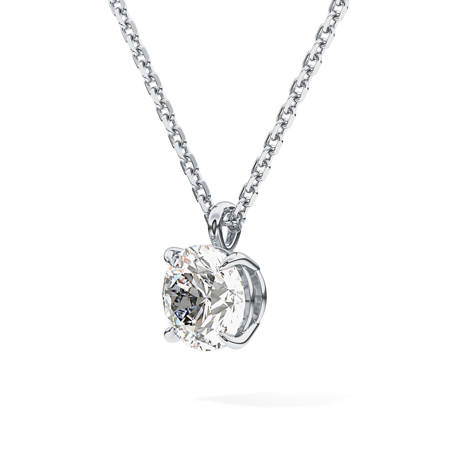2 CT Round Lab-Grown Diamond Solitaire Necklace